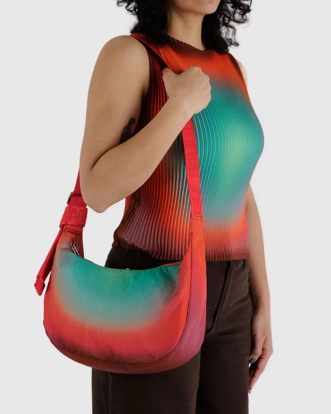 MEDIUM NYLON CRESCENT BAG-RAIN