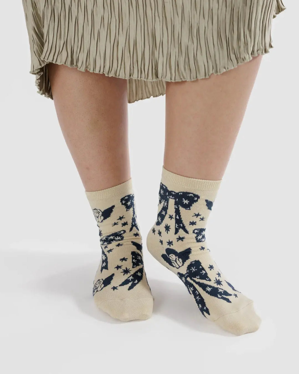 CREW SOCK- CHERUB BOWS