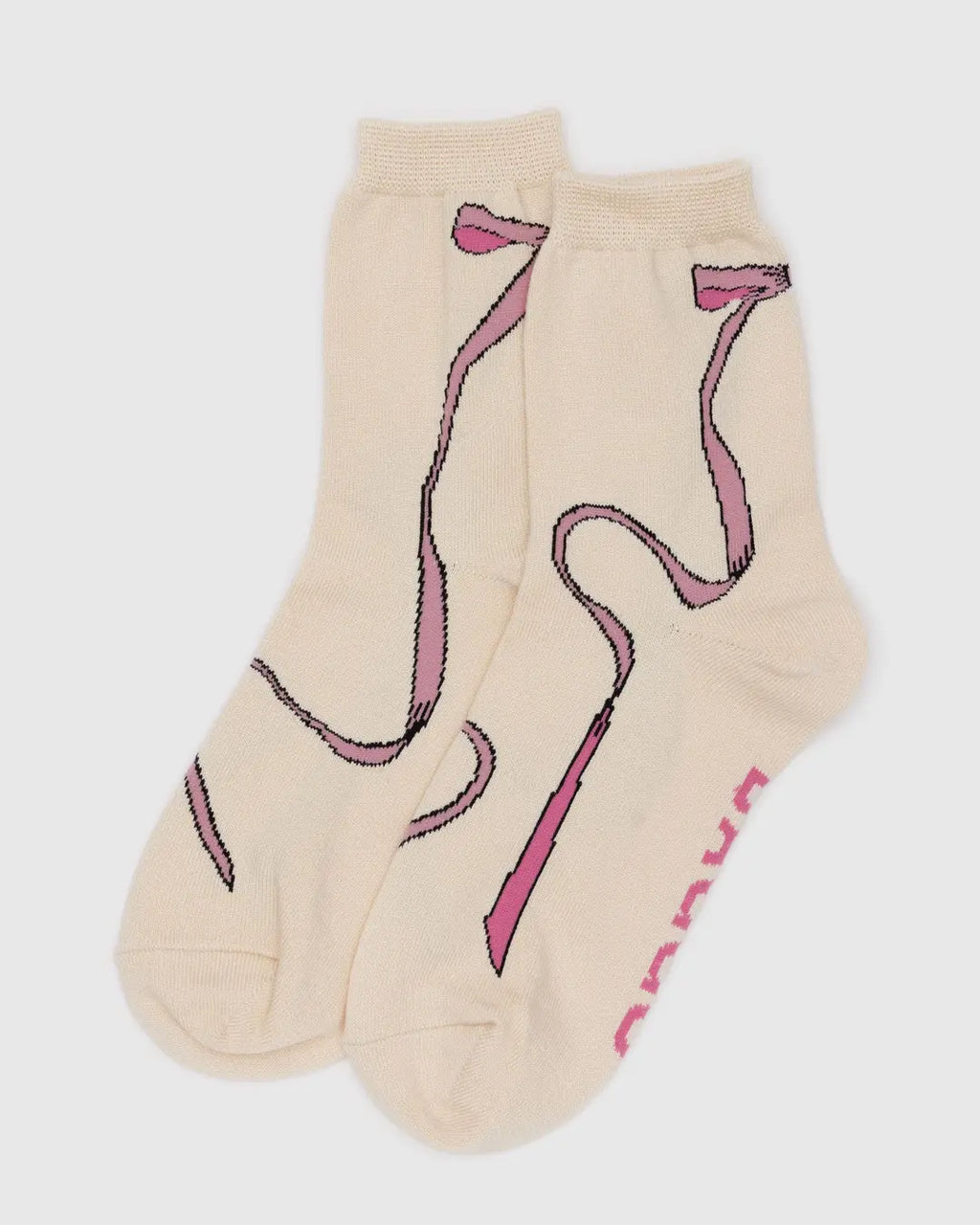 CREW SOCK- PINK BOW