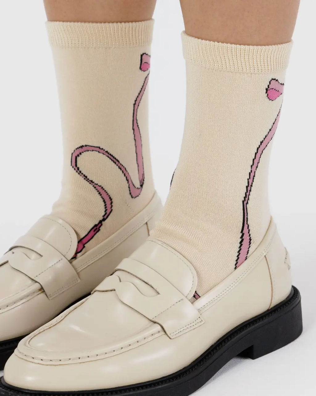 CREW SOCK- PINK BOW