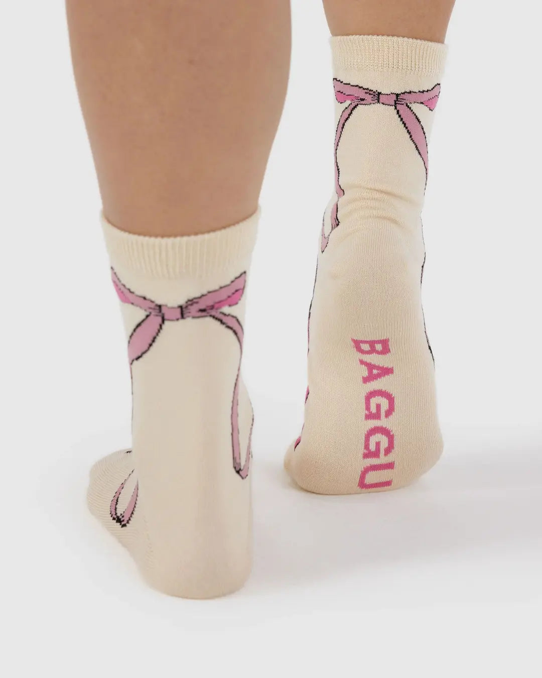 CREW SOCK- PINK BOW
